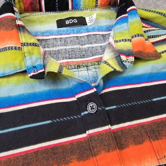 BDG Striped Button Down Shirt Womens Small Multicolor Cotton Southwest - Picture 3 of 11